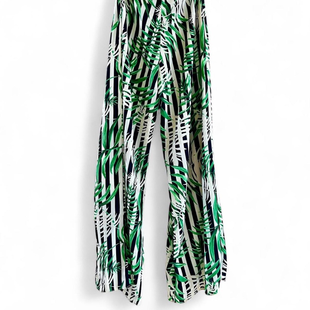 Hippy Wide Leg Jumpsuit Summer pant with green design / costume piece too